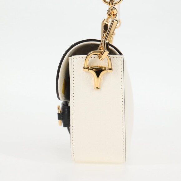 GUCCI Adidas Collaboration Horsebit Bag Leather 2way White 722009 Auth ac3794AM - Picture 4 of 16